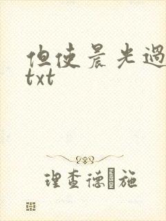 但使晨光过沧海txt