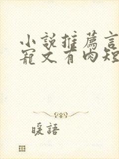 小说推荐言情甜宠文有肉短篇完结