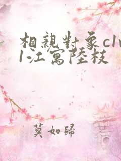 相亲对象c1v1江寓陆枝