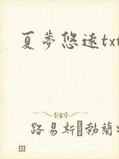 夏梦悠远txt