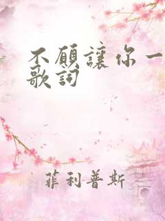 不愿让你一个人歌词
