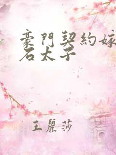 豪门契约嫁给钻石太子