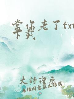 当你老了txt下载