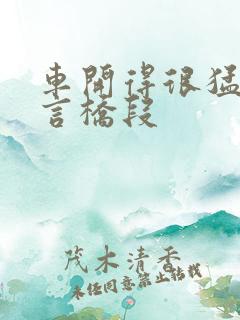 车开得很猛的古言桥段