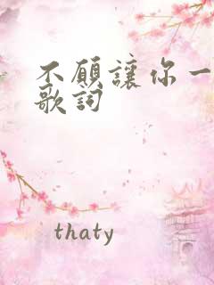 不愿让你一个人歌词