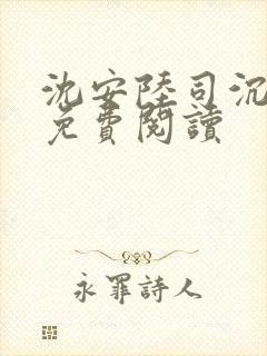 沈安陆司沉小说免费阅读