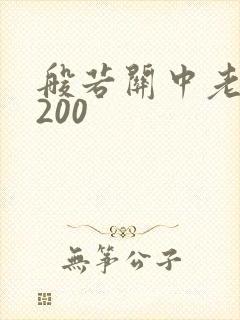 般若关中老人5200