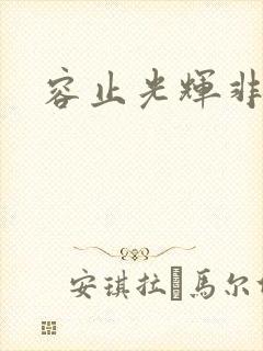 容止光辉非世人