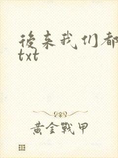 后来我们都哭了txt