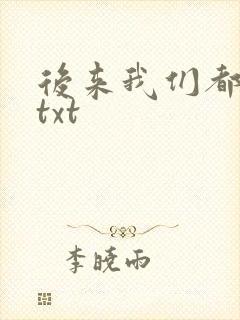 后来我们都哭了txt