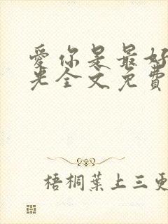 爱你是最好的时光全文免费阅读