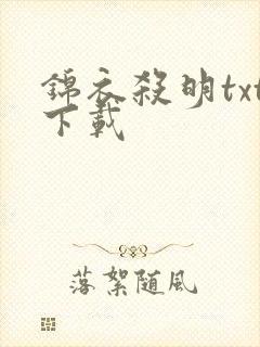 锦衣杀明txt下载