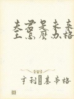 夫君是未来大魔王怎么办格格党