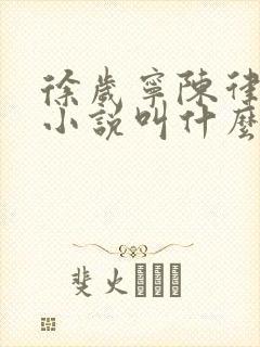 徐岁宁陈律什么小说叫什么名字