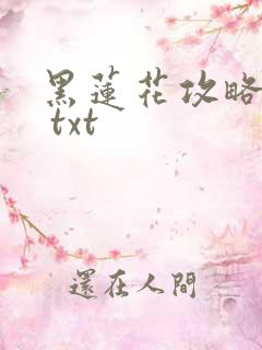 黑莲花攻略手册 txt
