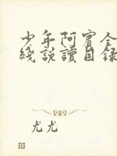 少年阿宾全文在线说读目录