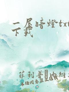 一屋暗灯txt下载