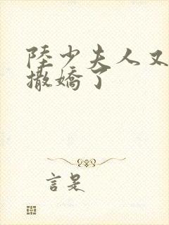 陆少夫人又双叒撒娇了