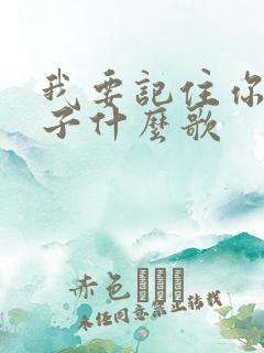 我要记住你的样子什么歌