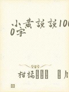 小黄说说1000字