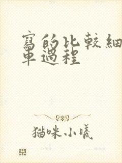 写的比较细的开车过程