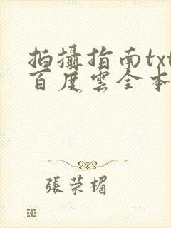 拍摄指南txt百度云全本