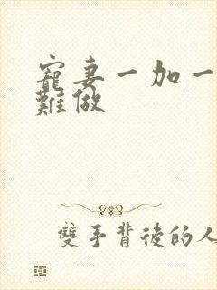 宠妻一加一老婆难做