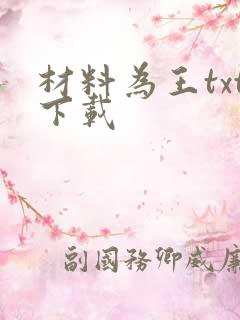 材料为王txt下载