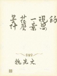 昙花一现的现是什么意思