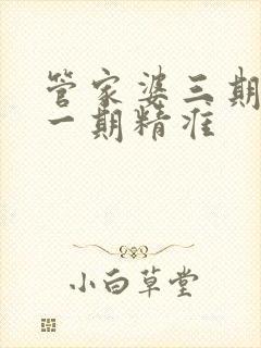 管家婆三期必开一期精准