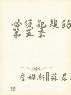 必须犯规的游戏第五季