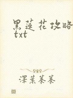 黑莲花攻略手册 txt