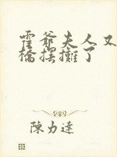 霍爷夫人又去天桥摆摊了