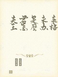 夫君是未来大魔王怎么办格格党