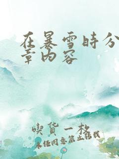 在暴雪时分54章内容