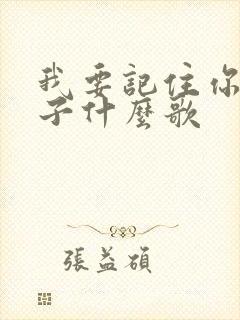 我要记住你的样子什么歌