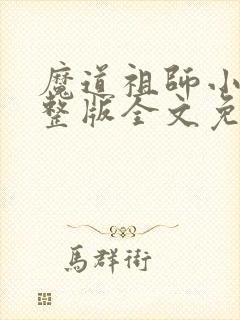 魔道祖师小说完整版全文免费阅读