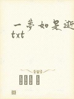 一梦如是逝水长txt