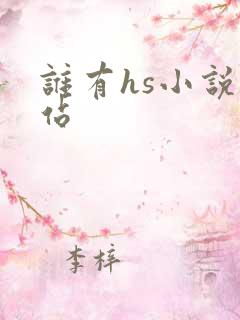 谁有hs小说网站