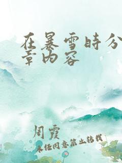 在暴雪时分54章内容