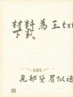 材料为王txt下载