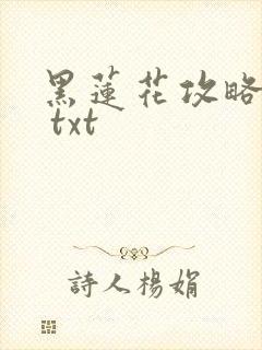黑莲花攻略手册 txt