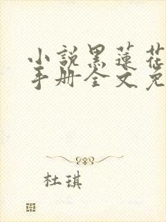 小说黑莲花攻略手册全文免费阅读