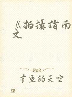 《拍摄指南》全文