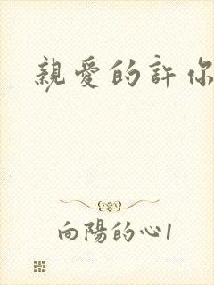 亲爱的许你来生