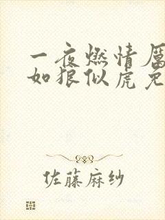 一夜燃情厉先生如狼似虎免费阅读动漫