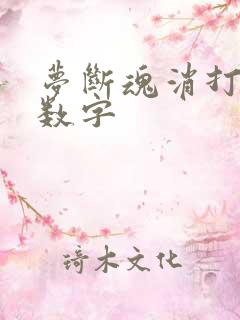 梦断魂消打三个数字