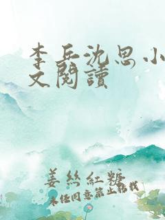 李兵沈思小说全文阅读