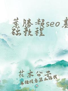 叶胜超seo基础教程