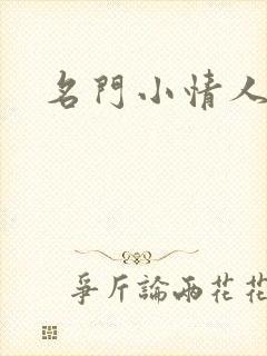 名门小情人